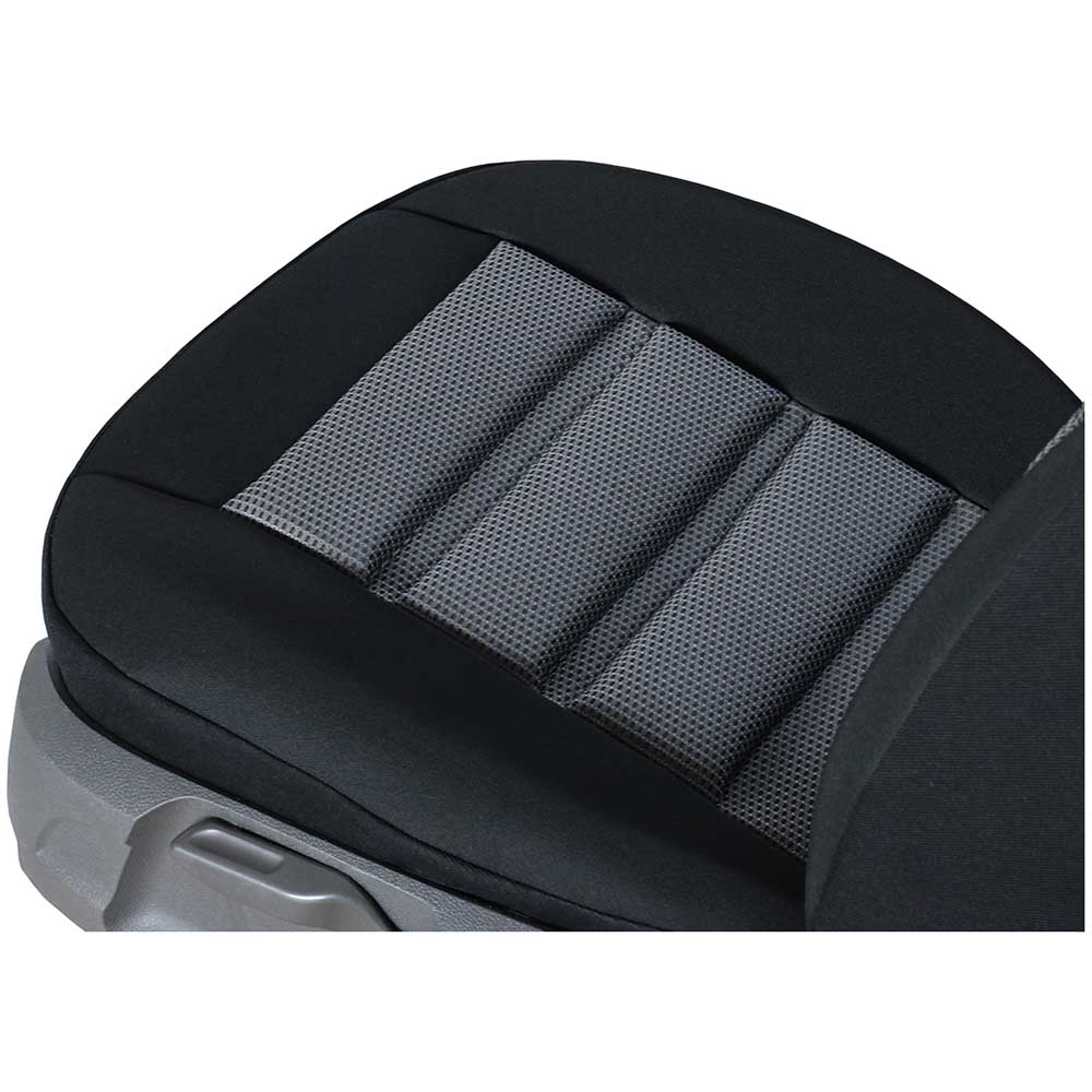 VIP ergonomikus dombornyomott üléshuzat fekete-szürke színben, szövet anyagból