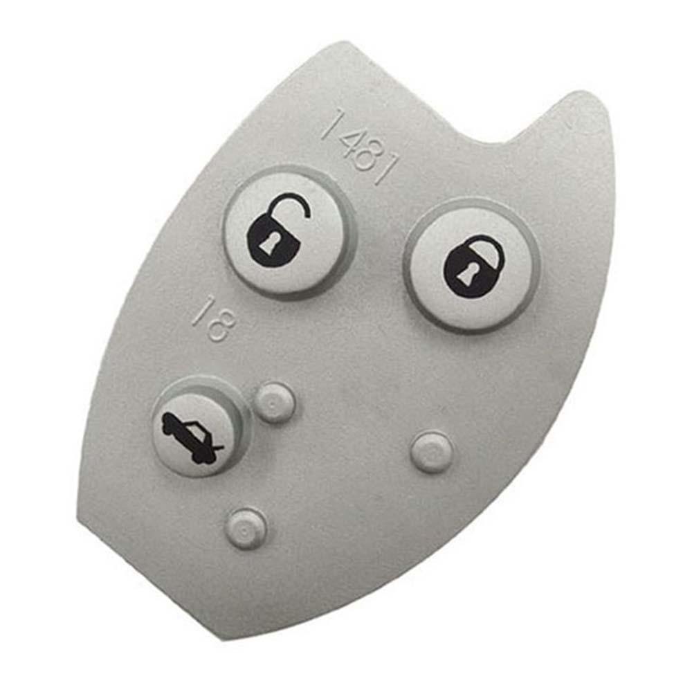 Ezüst/szürke színű, 3 gombos Citroen kulcs gombsor.