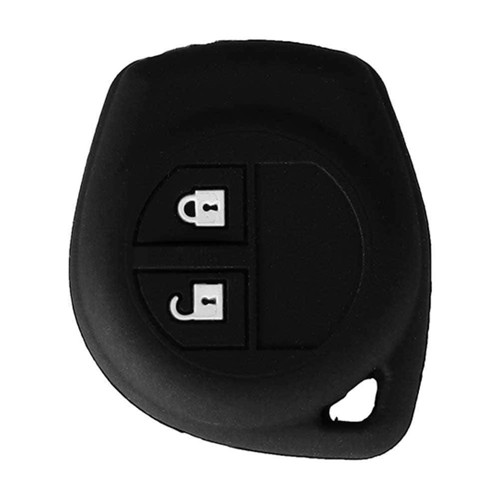 Fekete színű, 2 gombos Suzuki kulcs szilikon tok.