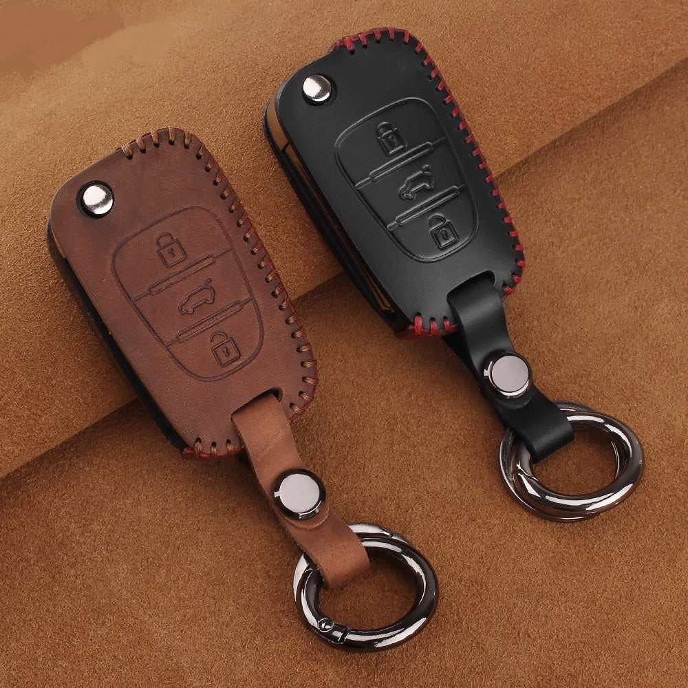 Hyundai bicskakulcs bőr tok 3 gombos