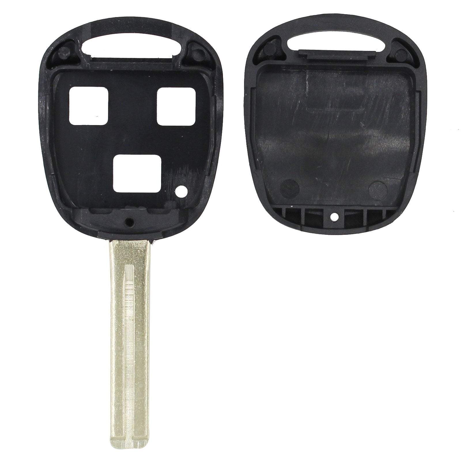 Fekete színű, 3 gombos Lexus kulcs, kulcsház belseje.