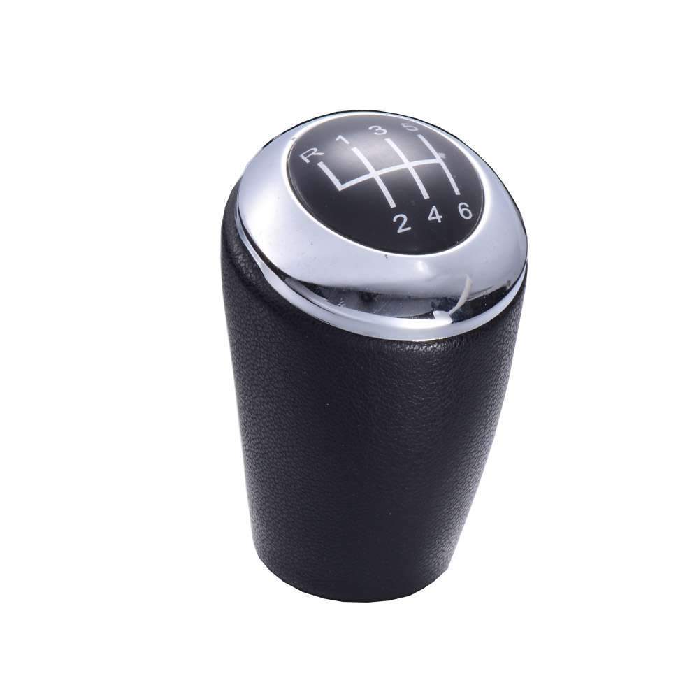 Fekete, 6 sebességes Mazda váltógomb üveg számlappal, króm borítással.