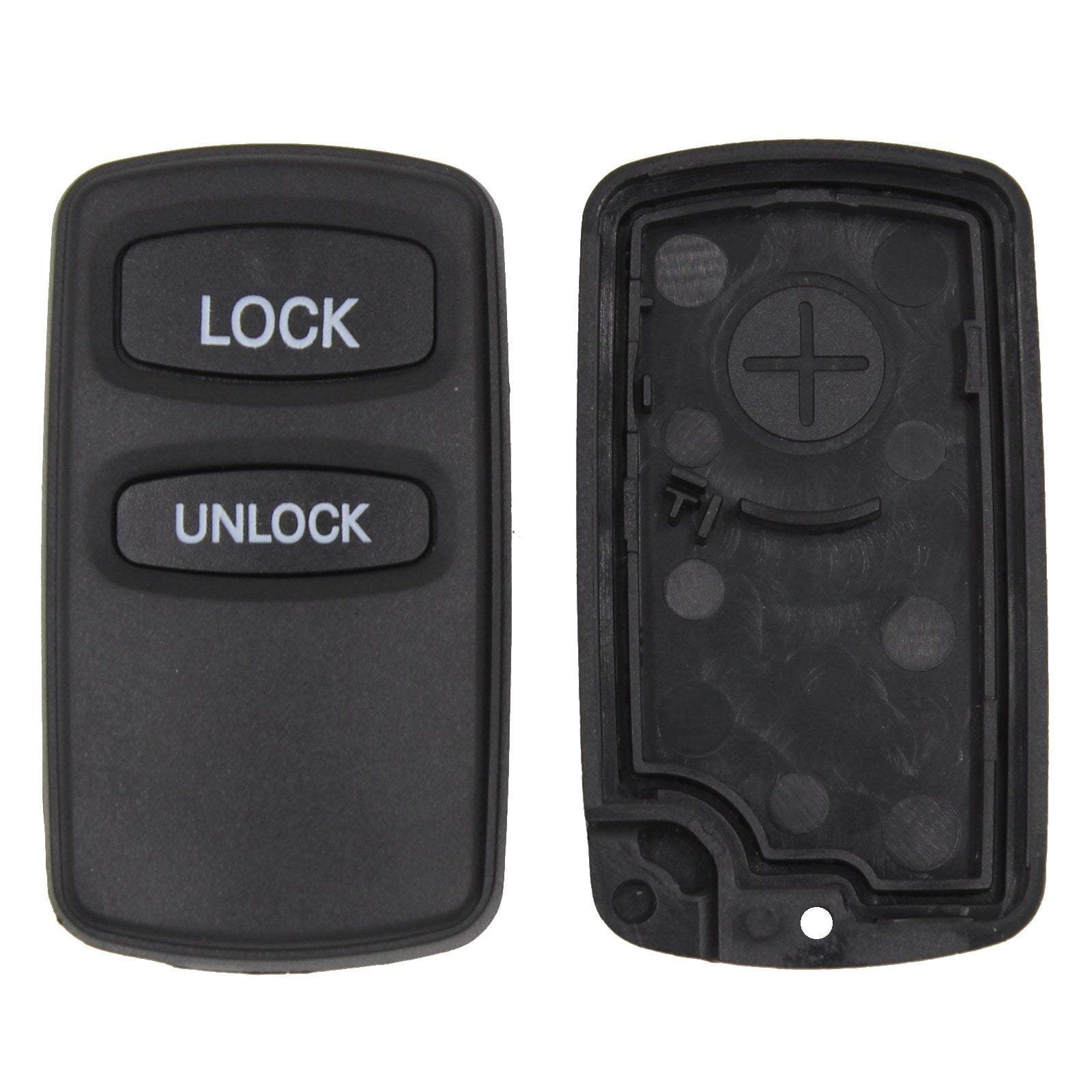 Fekete színű, 2 gombos Mitsubishi távirányítós kulcs.