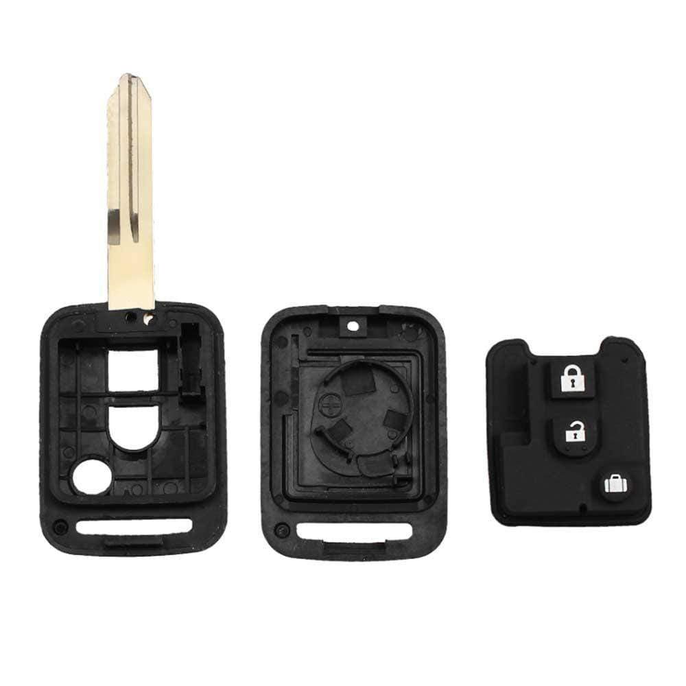 Fekete színű, 3 gombos Nissan kulcsház szétszedve