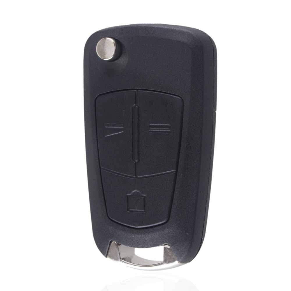 Fekete színű, 3 gombos Opel kulcsház, bicskakulcs.