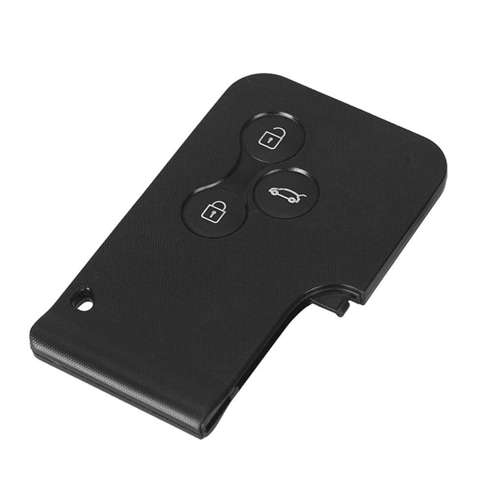 Fekete színű, 3 gombos Renault kulcsház, indítókártya. Fehér mintával.