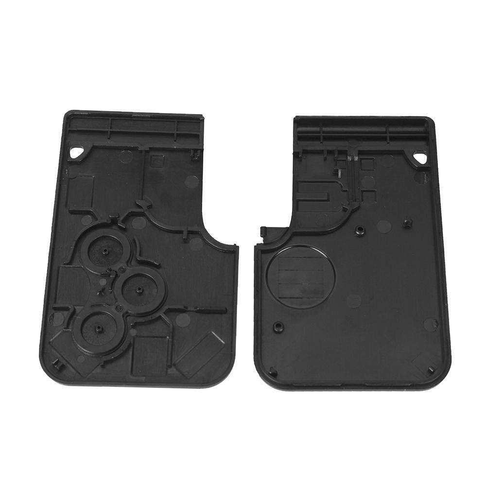 Fekete színű, 3 gombos Renault kulcsház, indítókártya szétszedve.