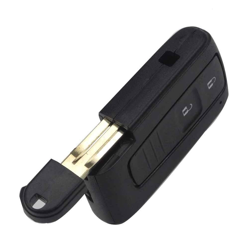 Fekete színű, 2 gombos Toyota kulcs, kulcsház és kulcsszár.