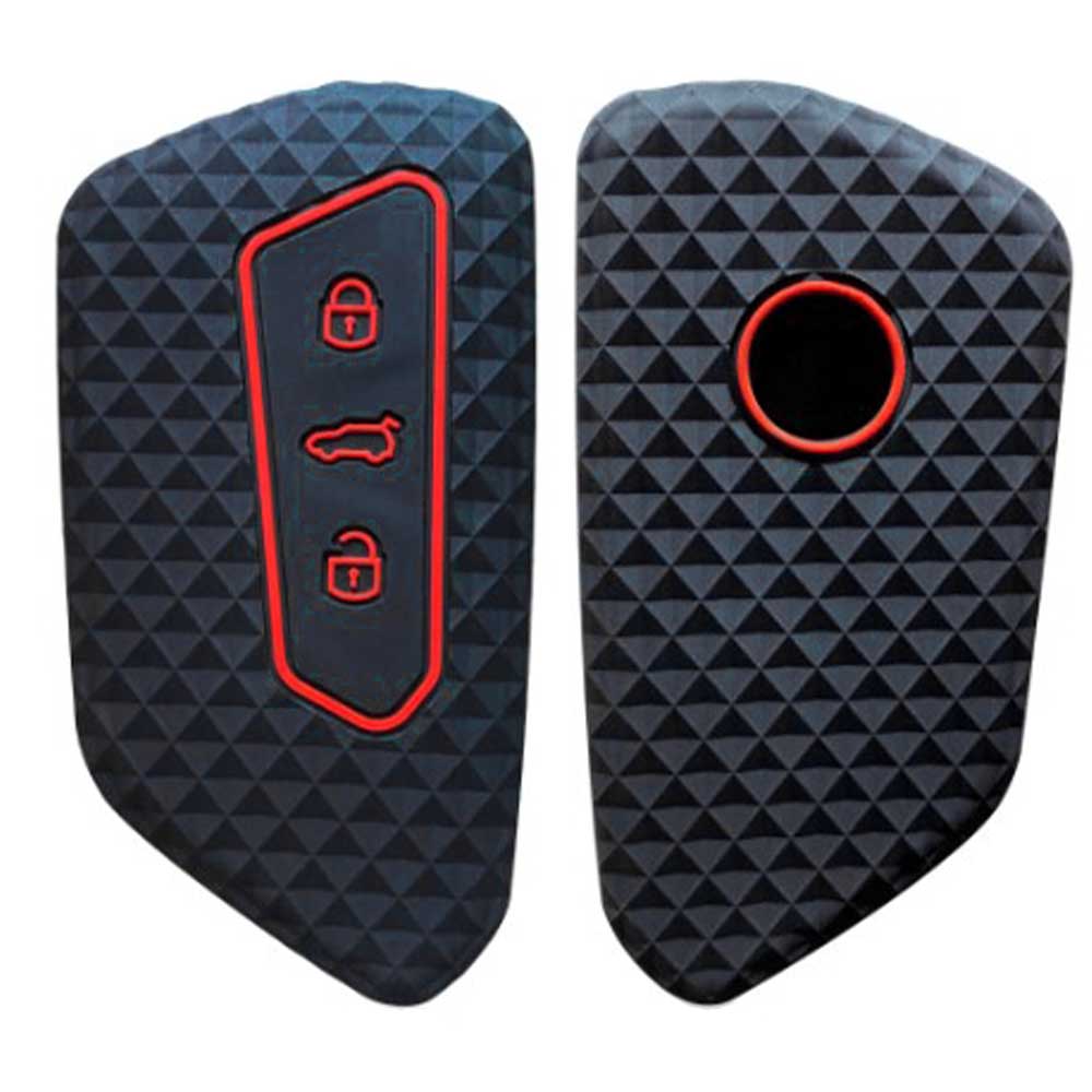 Fekete színű, 3 gombos VW kulcs szilikon tok.