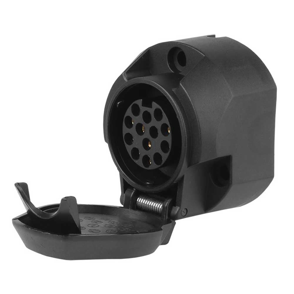 13 PIN-es csatlakozóaljzat pótkocsihoz, műanyag