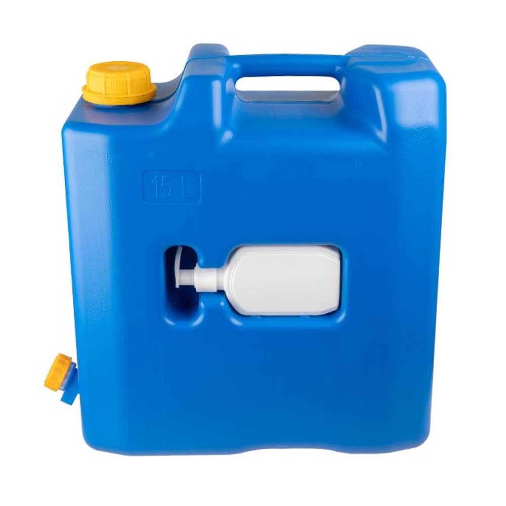 15 literes kanna műanyag csappal + szappanadagoló