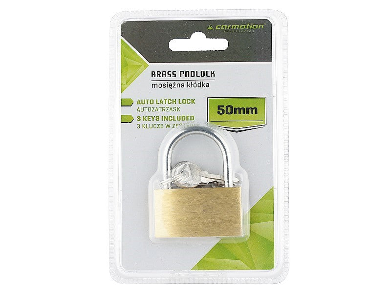 Sárgaréz lakat 3 kulccsal 50 mm – kép 2