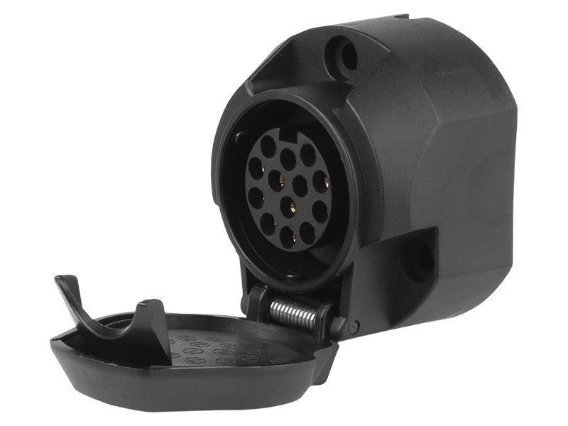 13 PIN-es csatlakozóaljzat pótkocsihoz, műanyag