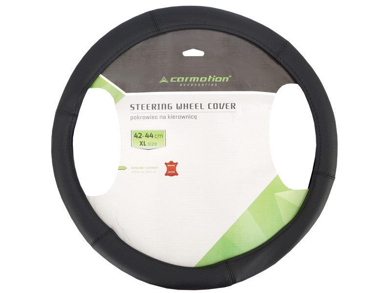 Kormánykerék huzat XL 42 44 cm valódi bőr fekete – kép 2