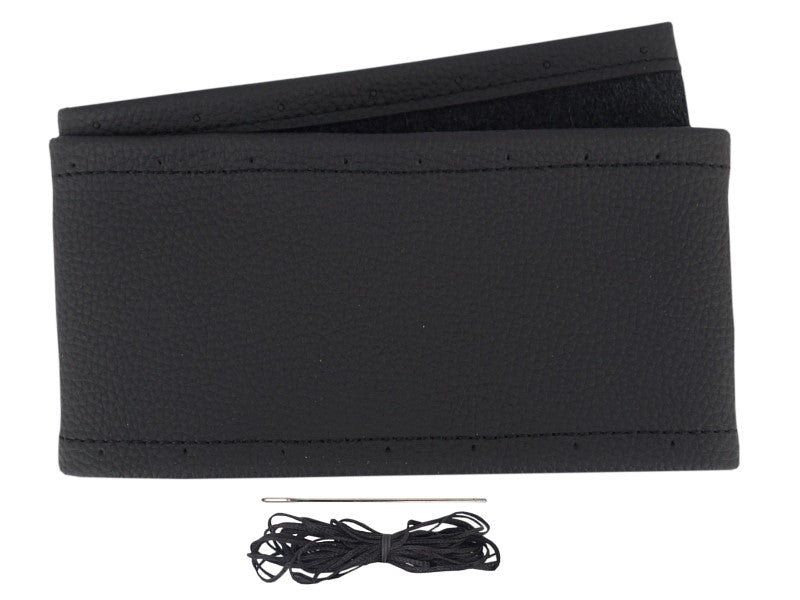 Kormánykerék huzat varrni 39-41 cm, 1 db természetes bőr, fekete