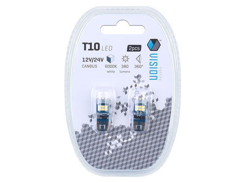 Izzó VISION W5W T10 1224V 18x 2016 SMD ultra fényes LED nem poláris CANBUS fehér 2 db – kép 3