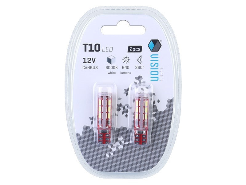 Izzó VISION W5W T10 12V 27x 4014 SMD LED CANBUS fehér 2 db – kép 3