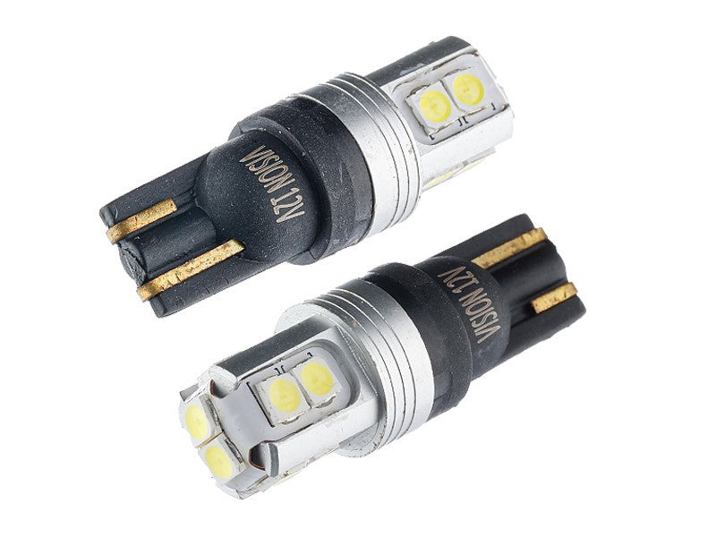Izzó VISION W5W T10 12V 10x 3030 SMD LED nem poláris CANBUS fehér 2 db – kép 2