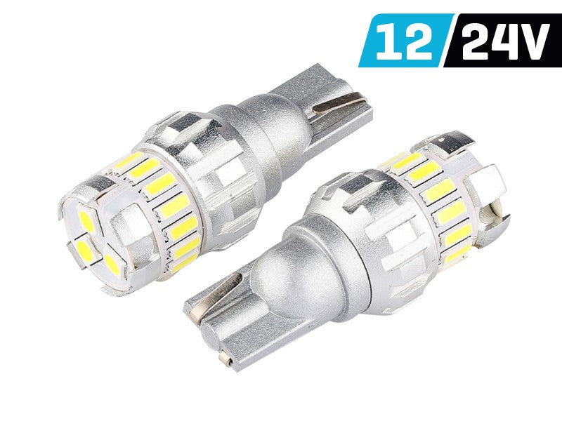 Izzó VISION W5W (T10) 12/24V 15x 3014 + 3x 3030 SMD LED, nem poláris, CANBUS, fehér, 2 db