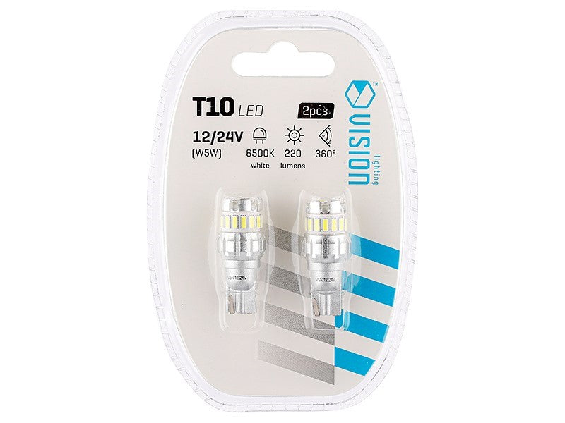Izzó VISION W5W T10 1224V 15x 3014  3x 3030 SMD LED nem poláris CANBUS fehér 2 db – kép 3