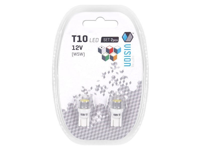 Izzó VISION W5W T10 12V 1x HP LED alumínium izzótartó fehér 2 db – kép 3