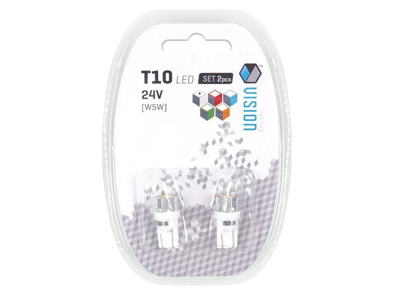 Izzó VISION W5W T10 24V 1x HP LED alumínium izzótartó fehér 2 db – kép 3