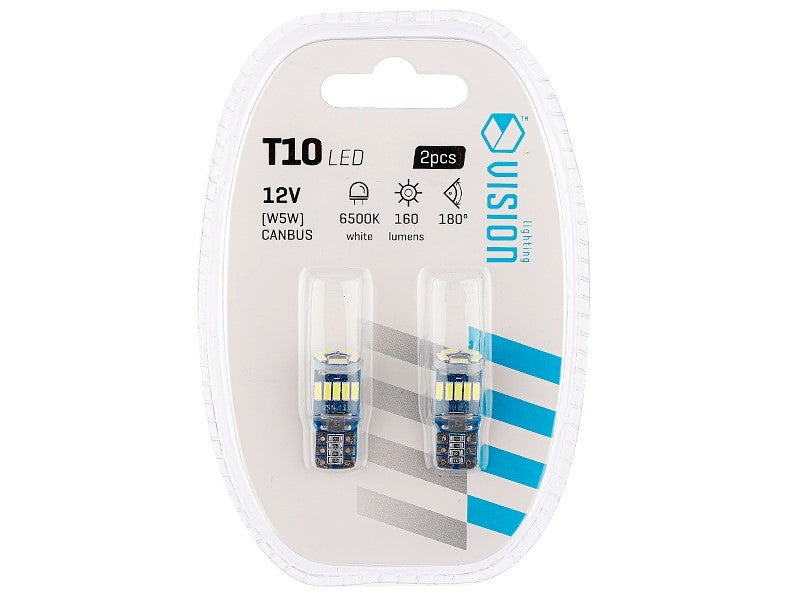 Izzó VISION W5W T10 1224V 15x 4014 SMD LED nem poláris CANBUS fehér 2 db – kép 3