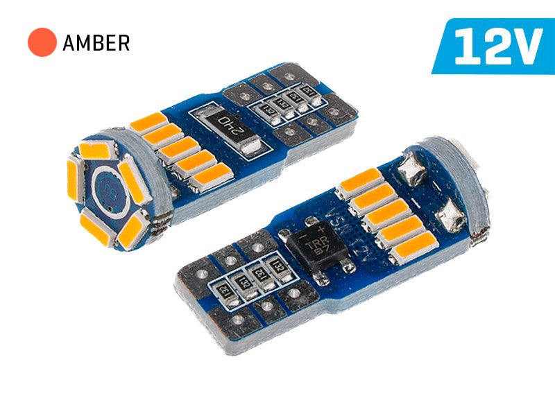 Izzó VISION W5W (T10) 12/24V 15x 4014 SMD LED, nem poláris, CANBUS, narancssárga, 2 db