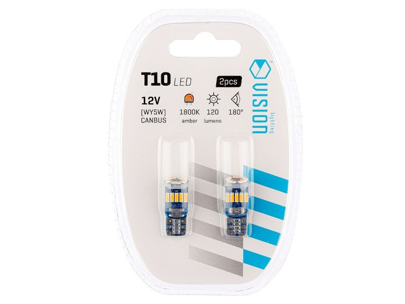 Izzó VISION W5W T10 1224V 15x 4014 SMD LED nem poláris CANBUS narancssárga 2 db – kép 3
