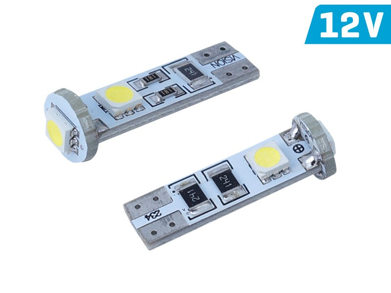 Izzó VISION W5W (T10) 12V 3x 5050 SMD LED, CANBUS, fehér, 2 db