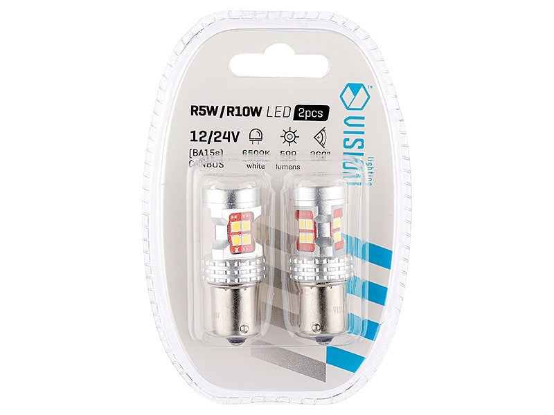 Izzó VISION R5W  R10W BA15s 1224V 13x 3030 SMD LED nem poláris CANBUS fehér 2 db – kép 3
