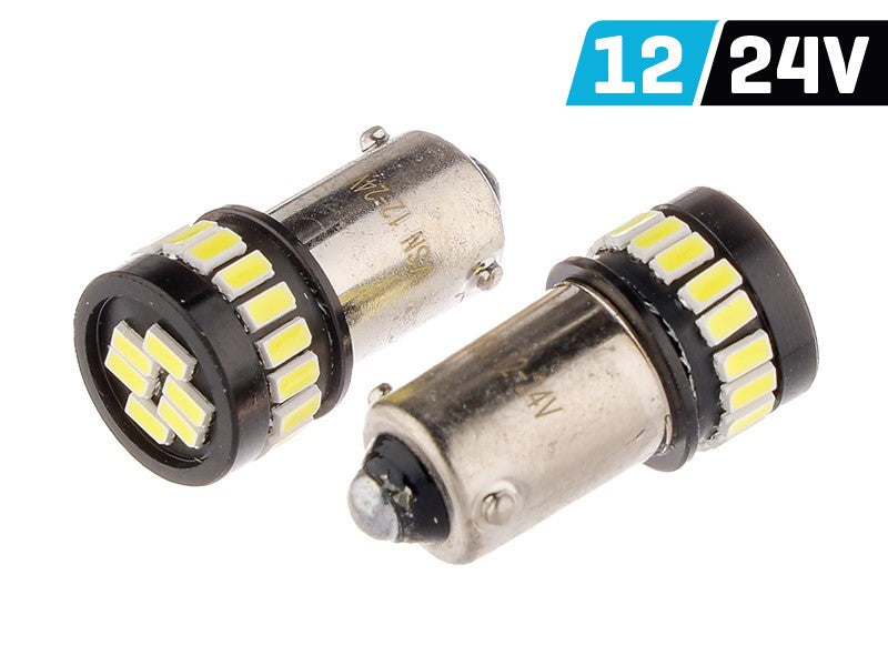 Izzó VISION H6W BAX9s 12/24V 24x 3014 SMD LED, nem poláris, CANBUS, fehér, 2 db