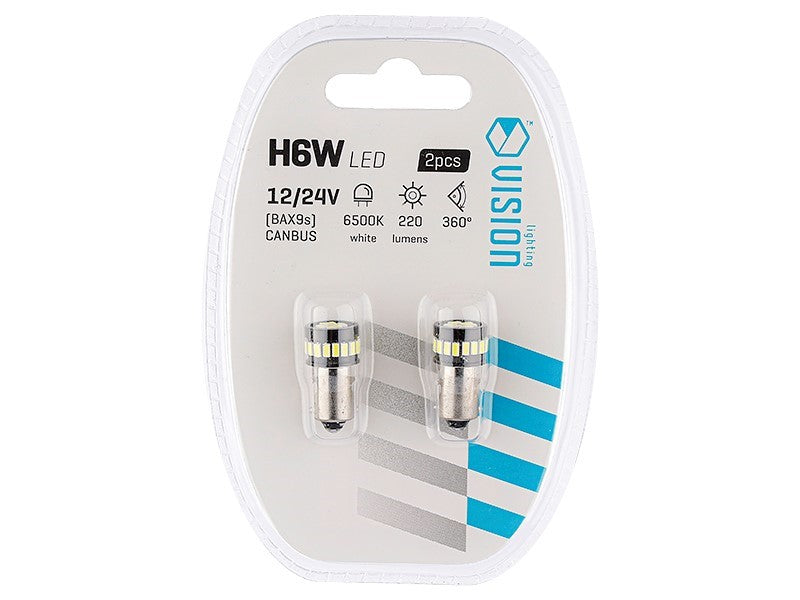 Izzó VISION H6W BAX9s 1224V 24x 3014 SMD LED nem poláris CANBUS fehér 2 db – kép 3