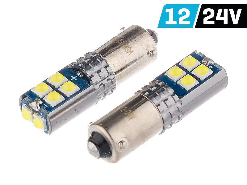 Izzó VISION H6W BAX9s 12/24V 10x 3030 SMD LED, nem poláris, CANBUS, fehér, 2 db