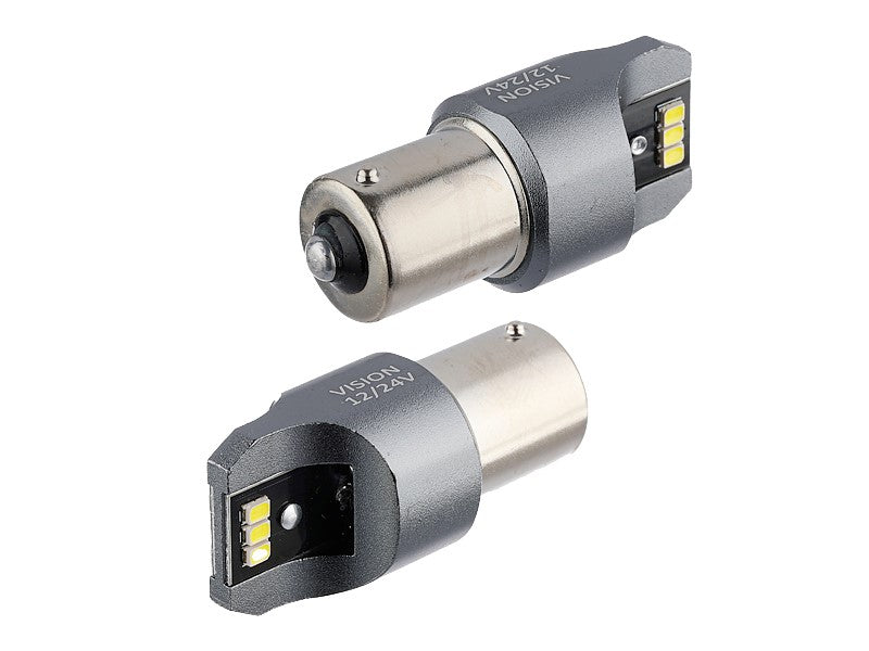 Izzó VISION P21W BA15s 1224V 6x 3020 SMD LED nem poláris CANBUS fehér 2 db – kép 2