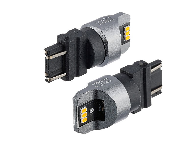 Izzó VISION PY27  7W T25 1224V 6x 3020 SMD LED nem poláris CANBUS narancssárga 2 db – kép 2