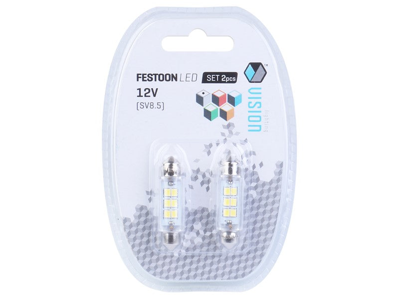 Izzó VISION Festoon SV85 41mm 12V 6x 2835 SMD LED fehér 2 db – kép 2