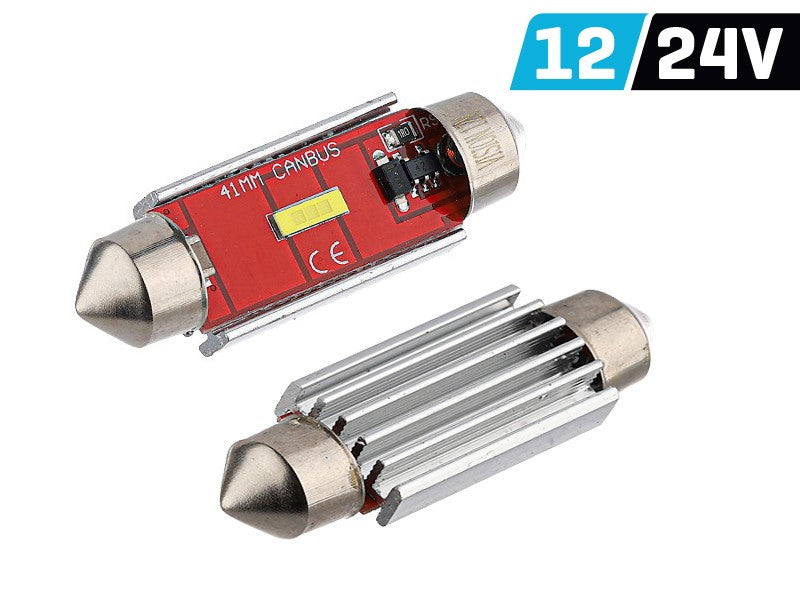 Izzó VISION Festoon SV8.5 41mm 12/24V 1x 1860 SMD LED, nem poláris, CANBUS, fehér, 2 db