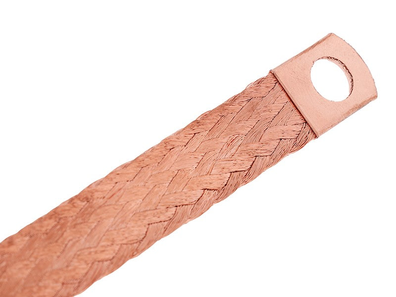 Földelő fonott 400mm 24 es átmérőjű bilinccsel M10 es lyuk negatív – kép 3