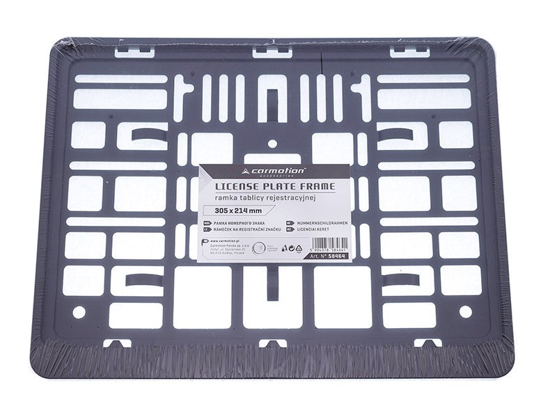 Rendszámtáblakeret 305 x 214 mm kétsoros fekete – kép 3