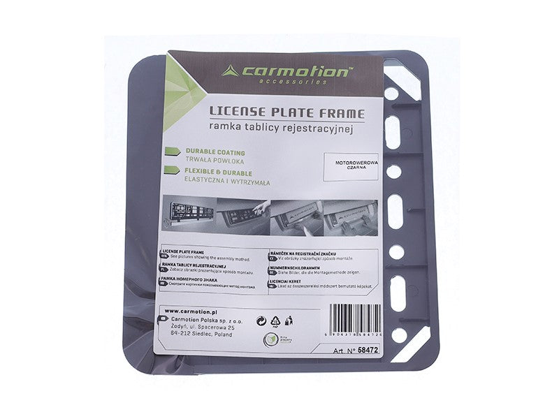 Robogó és moped rendszámtábla keret fekete – kép 3