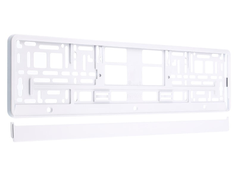 Rendszámtábla keret, fémezett, fehér