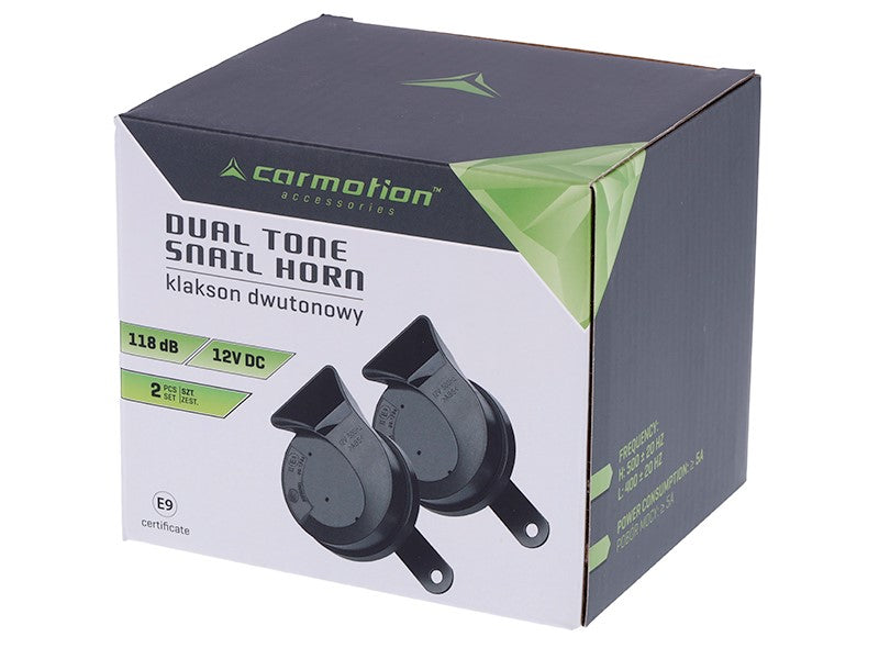 Kürt 12V 118 dB kéttónusú csigatípusú átm  80 mm oldalsó E9 homologizáció 2 db – kép 3