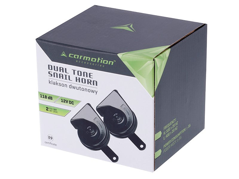 Kürt 12V 118 dB kéttónusú csigatípusú átm 85 mm egyenes E9 homologizáció 2 db – kép 3