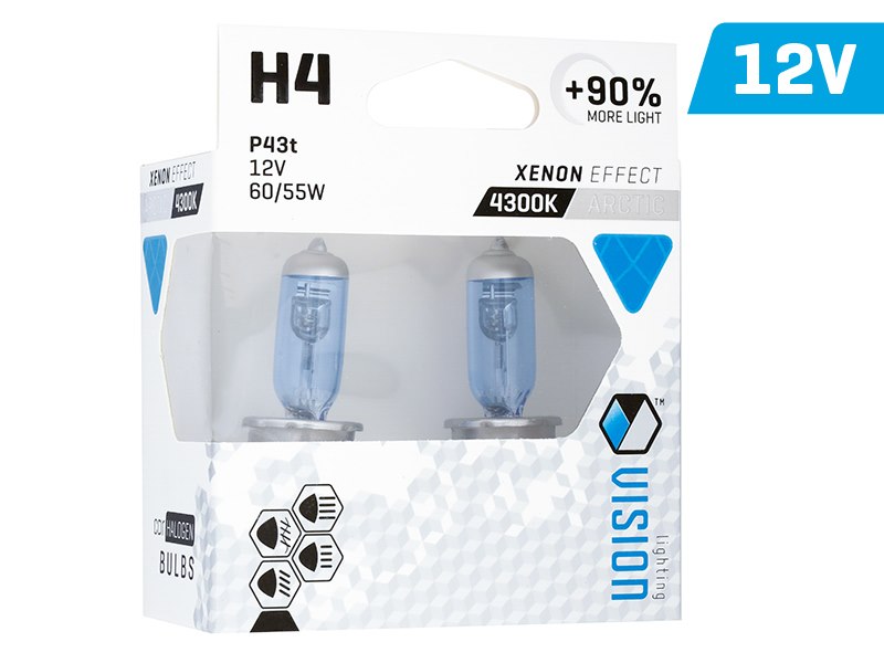 Izzók VISION sarkvidéki fehér H4 12V 60 / 55W P43t U E4 + 90%, 2 db