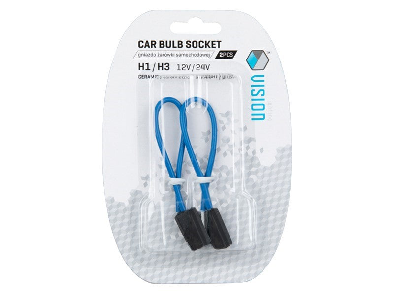 Izzó foglalat H1H3 egyenes kerámia 15cm kábel 2 db – kép 2