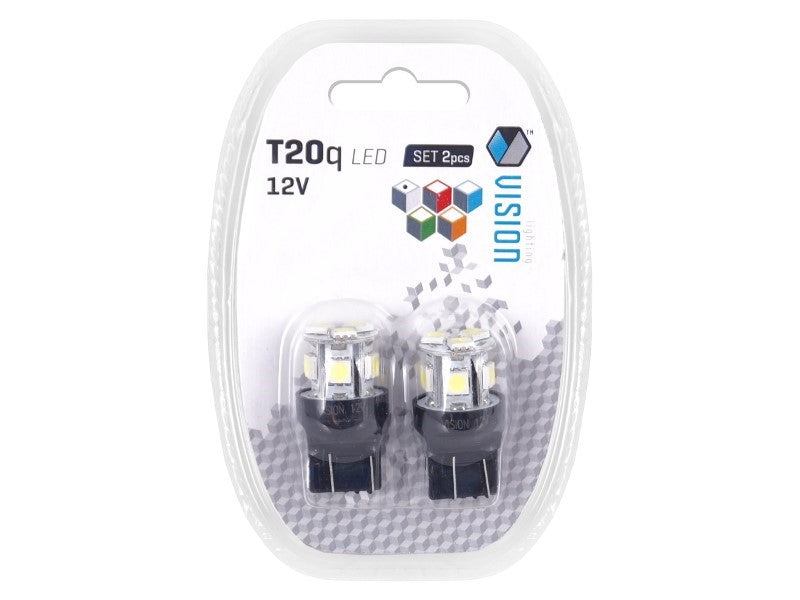 Izzó VISION W21  5W T20q 12V 8x 5050 SMD LED fehér 2 db – kép 3