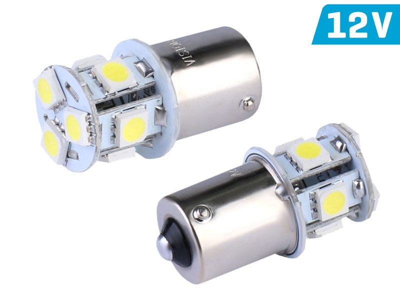 Izzó VISION P21W BA15s 12V 8x 5050 SMD LED, fehér, 2 db