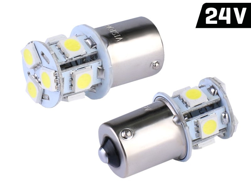 Izzó VISION P21W BA15s 24V 8x 5050 SMD LED, fehér, 2 db