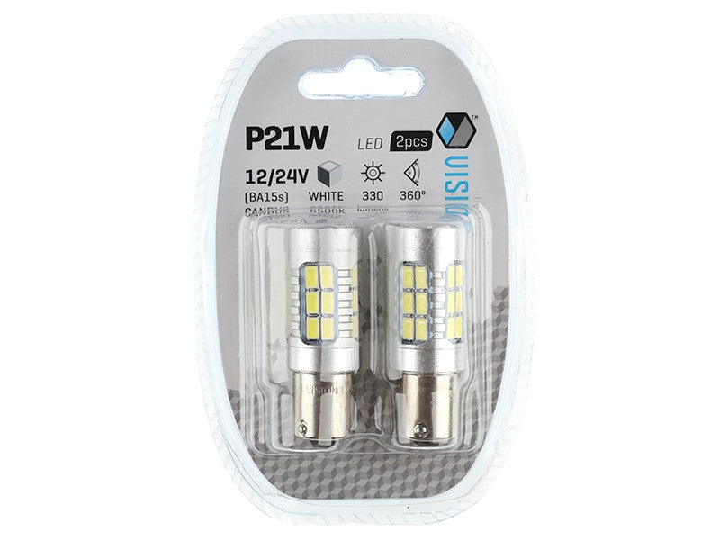 Izzó VISION P21W BA15s 1224V 27x 5730 SMD LED lencsével CANBUS fehér 2 db – kép 3